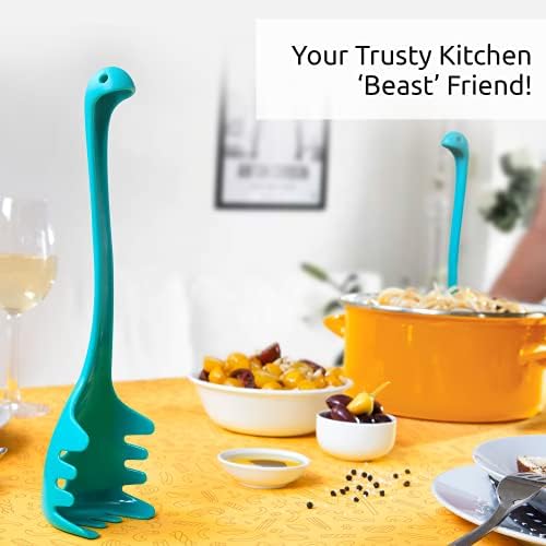 OTOTO Papa Nessie Pasta Server, Spaghetti Spoon - Food Grade & BPA Free Pasta Spoon Server - Dishwasher Safe & Heat Resistant Spaghetti Server, Pasta Fork 11.22x3.35x2.17 in - Image 4