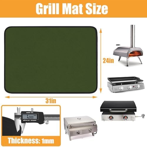 Heat Resistant Mats for Countertop fits Tabletop Grill, 31x24x0.04in, Green - Image 5