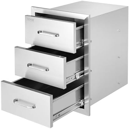VEVOR Outdoor Kitchen Drawers 16"W x 21.5"H x 18"D Stainless Steel by VEVOR