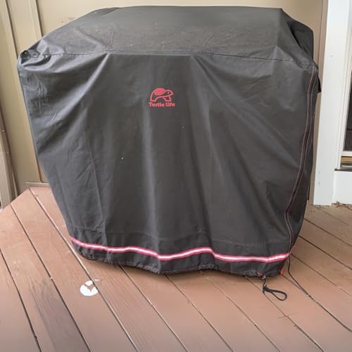 Turtle Life BBQ Grill Cover, 46 Inch Heavy Duty Waterproof Barbecue Gas Grill Covers for Flat Top Griddle, Anti-Fading Cover for Gas Grill, Black - Image 6