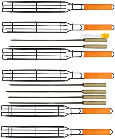 Kabob Grilling Set 6 Grill Baskets & 6 Skewers for BBQ by Unknown