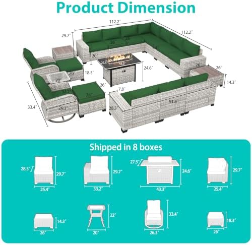 Outdoor Patio Furniture Set PE Wicker Rattan Outdoor Sectional Sofa - Image 2
