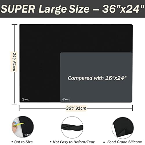 Extra Large Silicone Mat Kitchen Counter Heat Resistant Table Mat 36" x 24" - Image 2