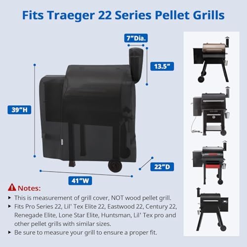 SunPatio Outdoor Heavy Duty Waterproof Wood Pellet Grill and Smoker Cover, UV Resistant Full Length BBQ Cover Compatible with Traeger 22 Series, Lil' Tex Grill and More, All Weather Protection - Image 2
