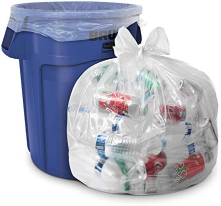 Aluf Plastics 20-30 Gal Clear Trash Bags, 1.2 MIL (EQ.), 30" x 36" (250 Pk) by AlufPlastics