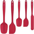 HOTEC BPA Free Silicone Rubber Spatula Set, Red, Set of 5 by Hotec