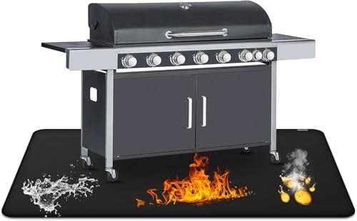 48"×36" Under Grill Mats for Outdoor Grill,Deck,Patio,Porch and BBQ Mat, Fireproof Oil and Waterproof Protective Mat, Outdoor BBQ Fire Pit Fireplace Mat, Non-Slip - Image 3