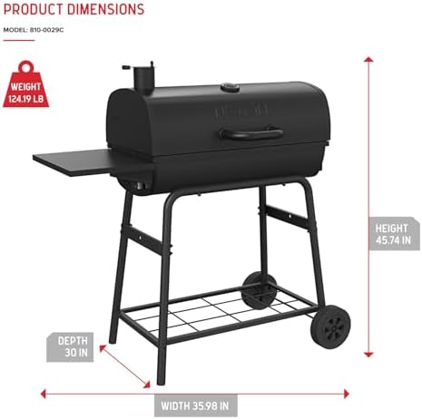 Nexgrill 29" Charcoal Grill with Side Shelf and Adjustable Charcoal Tray - Image 3