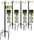 String Light Poles for Outside, 4 Pack 10 ft Adjustable Light Poles by Unknown
