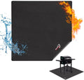 DocSafe Large Under Grill Mat 48" Square Fire Pit Mat,4 Layers Fireproof Grill Pads Protect for Deck,Patio,Outdoor Charcoal,Smokers,Wood Floor,Indoor Fireplace,Reusable Oil-Proof＆Waterproof,Black by DocSafe