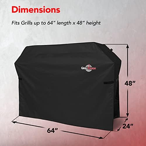GrillTough Heavy Duty BBQ Grill Cover for Outdoor Grill, 64 Inch Black - Image 5