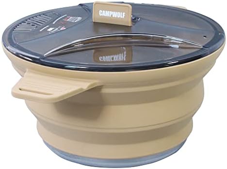 2.5L Collapsible Camping Cook Pot, Khaki by CAMPWOLF