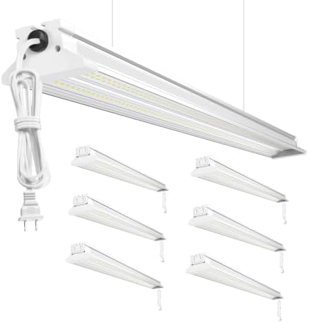 ONLYLUX 4ft LED Shop Lights 60W 10000LM 5000K Linkable Shop Lights 6 Pack by ONLYLUX