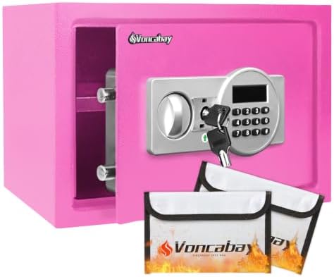 Voncabay Money Safe Box for Home with Digital Keypad, 0.8 Cu. Ft., Pink by Voncabay