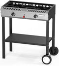Bonnlo 2 Burner Propane Gas Stove with Auto Ignition, 150,000 BTU Portable Outdoor Camp Cooker Stove with Convenient Shelf & Smooth Rolling Wheels for Backyard, Camping, Tailgating, Patio Parties by Bonnlo