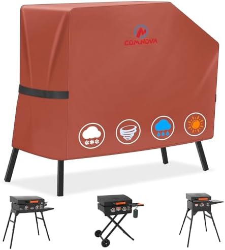 Comnova Griddle Cover for Blackstone 22 Inch 17 Inch Griddle with Hood and Stand - 600D Flat Top Grill Cover for Blackstone 22" 17" Griddle on Stand and 22" Adventure Ready, Waterproof & Heavy Duty by MCOMNOVAOUTDOORS