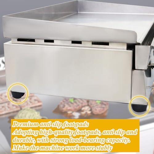 LPG Gas Griddle - Camp Countertop Flat Cooking Griddle with Temperature Control - 2800Pa Top Grill Hot Plate Stove - 2 Burner Outdoor Kitchen - Stainless Steel Grill BBQ Plate - Image 7