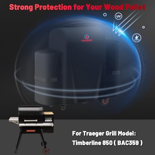 Comnova Grill Cover for Traeger Timberline 850 - Premium Wood Pellet Smoker Cover for Traeger Waterproof & Heavy Duty, 600D Pellet BBQ Accessory for Treager Timberline 850 Grills (BAC359) - Image 5