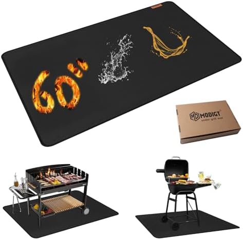 MODIGT 60"×48" Under Grill Mat for Outdoor Grill,Double-Side Fireproof & Heat-Resistant Outdoor Grill Mat,Protective Mat for Patio,Courtyard,Tabletop by MODIGT