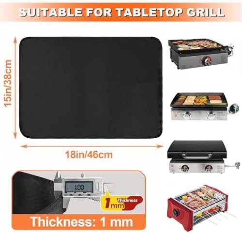 Heat Resistant Mats for Countertop and Grill Table, Fireproof Grill Mats for Outdoor Grill, Under Griddle BBQ Mat, Portable Charcoal Grill, Air Fryer, Gas Grill,Orange,15 x 18 inch - Image 2