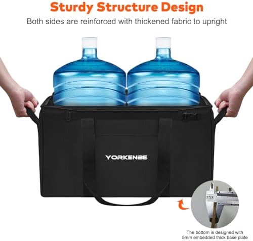 45L Camping Organizer, 1680D Heavy Duty Waterproof Camping Storage for Camping Cooking Utensils and Camping Cookware, with Hard Bottom, Camping Bag with Zippered Lid for RV, Hiking - Image 3