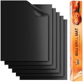 Grill Mats - Nonstick Teflon BBQ Mats, Reusable & Easy to Clean (Set of 6), 15.8 x 13-Inch, Black by SKYBD