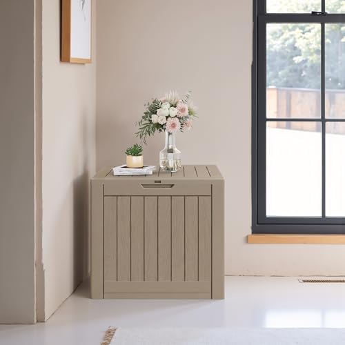 JUMMICO 42 Gallon Resin Deck Box Waterproof Outdoor Storage Box - Image 2