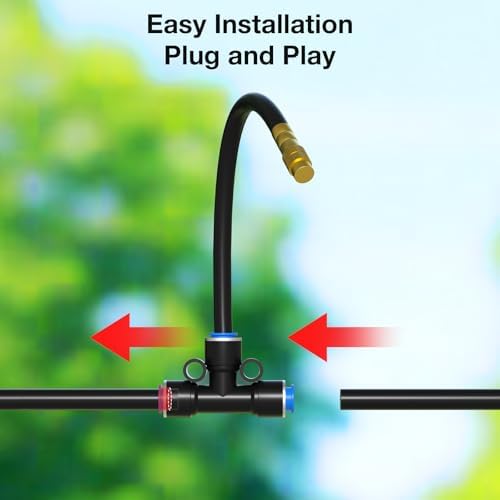 MIXC 1/4" Drip Irrigation System, Adjustable Copper Nozzles (7.8ft Rod Length, 12pcs nozzles and connectors,NO Water Pipe) - Image 3
