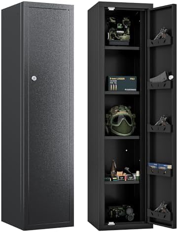 KAER Ammo Cabinet 59-Inch Tall Gun Cabinet Ammo Safe for Home Safes Use Quick Access with Ammunition Compartment and Removable Shelves Guns Accessories by KAER