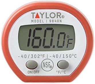 Taylor Instant Read Digital Meat Food Grill BBQ Cooking Kitchen Thermometer, Comes with Pocket Sleeve Clip, Red - Image 5