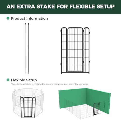 FXW Add-On Gate Panel for Outdoor Dog Playpen, 45" H, Black, Patented - Image 5
