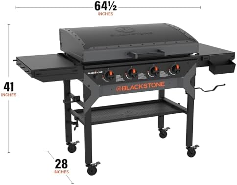 Blackstone 2310 Iron Forged 36” Omnivore Griddle with X-Braced Hood, Powder Coated Steel, Black - Image 3