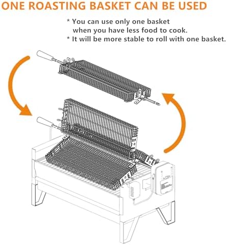 ONLYFIRE GRILLS 2-IN-1 Charcoal Grill with 3 Rotisserie Baskets & BBQ Grate - Image 3