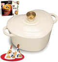 Overmont Enameled Cast Iron Dutch Oven - 2QT Heart-Shaped Mini Pot with Lid by Overmont