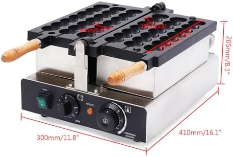 1600W Commercial Waffle Ball Maker, Stainless Steel Electric Skewer Ball Waffle Maker Bubble Waffle Maker Machine of 50~300℃ With LED Light Indicates for Bakeries, Restaurants - Image 2