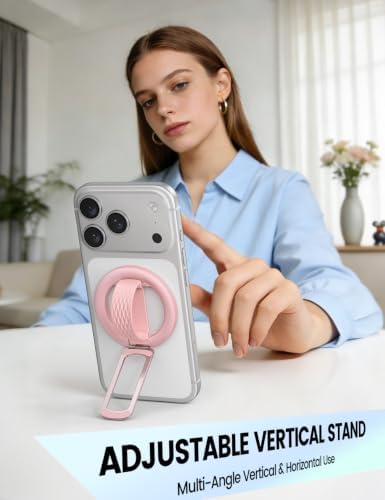 Lamicall Soft Pink Comfortable Silicone Finger Loop Magnetic Phone Grip - Image 4