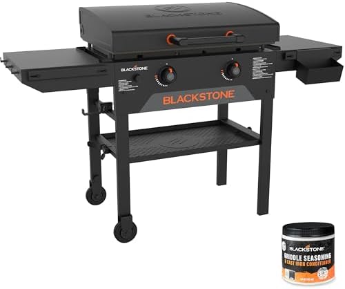 Blackstone 28 Inch Omnivore Griddle with Hood 2367, 2 Burner Portable Outdoor Flat Top Grill, with Seasoning by Unknown