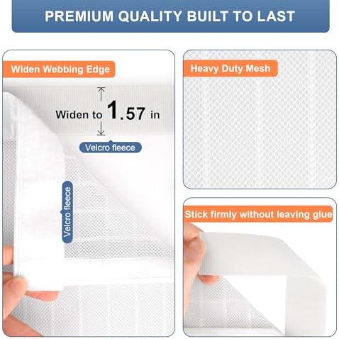 METAONLY Magnetic Screen Door Mesh, Works for Patio, Sliding Door, Keeps Bug Mosquito Out, Fresh Air Flow, Fits 32" x 80" Door - Curtain Size 34" x 82", White - Image 6