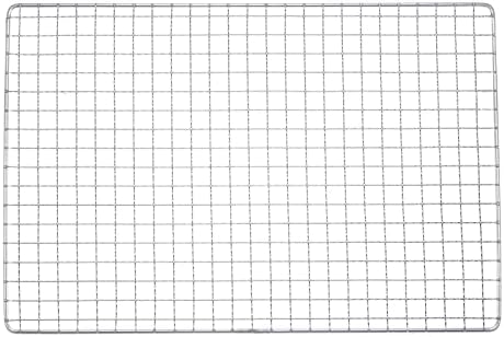 HARFINGTON Square BBQ Grill Net 13.8"x9.4" Stainless Steel Cross Wire Barbecue Mesh Mat for Baking Smoking Charcoal Grilling Roasting by HARFINGTON