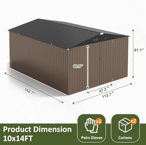 AirWire 10x14 FT Outdoor Storage Metal Shed - Image 2