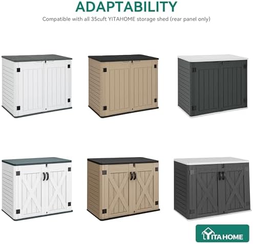 YITAHOME Resin Storage Shed Shelves for 35 Cuft Horizontal Storage Sheds, 47 in x 12.6 in Waterproof Rack with 8 Screws for 4x2.5 Ft Horizontal Garden Storage Accessories, Easy Assembly, 2PCS, Gray - Image 6