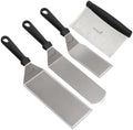 Metal Spatula Griddle Accessories Set - Griddle Scraper Flat Spatula Pancake Flipper Hamburger Turner - Metal Utensil great for BBQ Grill Flat Top Cast Iron Griddle - Commercial Grade by Anmarko