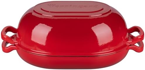 VORRINGARD Enameled Cast Iron Sourdough Bread Oven, Dutch Oven, Loaf Cast Iron Bread Pan for Homemade Bread Baking, Meatloaf Pan with Lid, 7QT, Red - Image 7