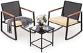 Gizoon 3 Pieces Rocking Patio Bistro Set with Anti-Scald Armrest by Gizoon