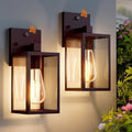 2 Pack Oil Rubbed Bronze Dusk to Dawn Outdoor Lantern Lamp Wall Mount, Sensor Exterior Lighting Fixtures, Outside Porch Lights for House, Waterproof Wall Sconce Lights, Coach Light for Garage Entryway by Unknown