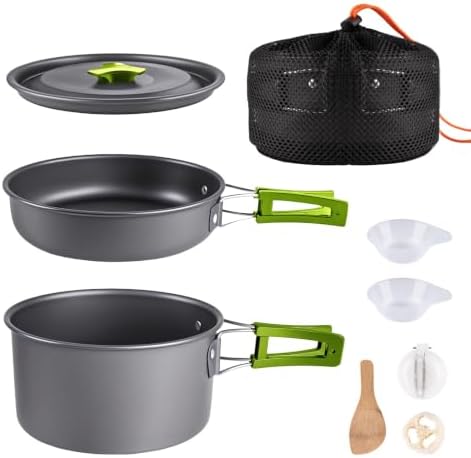aiGear Camping Cookware with Pot Pan Kettle Cutlery Tableware 1-2 People by aiGear