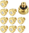 M METERXITY 10-Pack Brass Misting Nozzles, 0.024inch/0.6mm Orifice Heavy Duty 10/24 UNC Screw Thread Misting Nozzle Plug for Outdoor Spray Cooling System/Patio Mist System/Dust Control by MMETERXITY