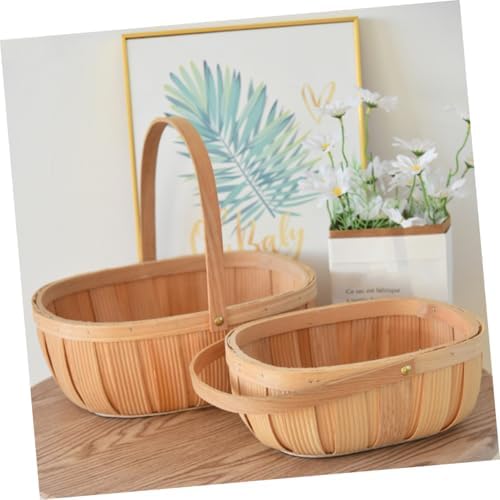 Woven Picnic Basket Set, Large Capacity Fruit Hamper, Handheld Storage Bin - Image 6