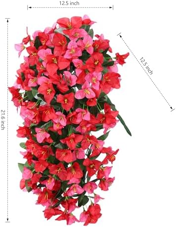 Faux Bougainvillea Artificial Flowers Plants for Outdoors Outside Decoration, 2 pcs Fake Flowers Realistic UV Resistant Silk Long Trailing Vines for Front Door Porch Planter Urn Patio Balcony Yard,Mix - Image 6