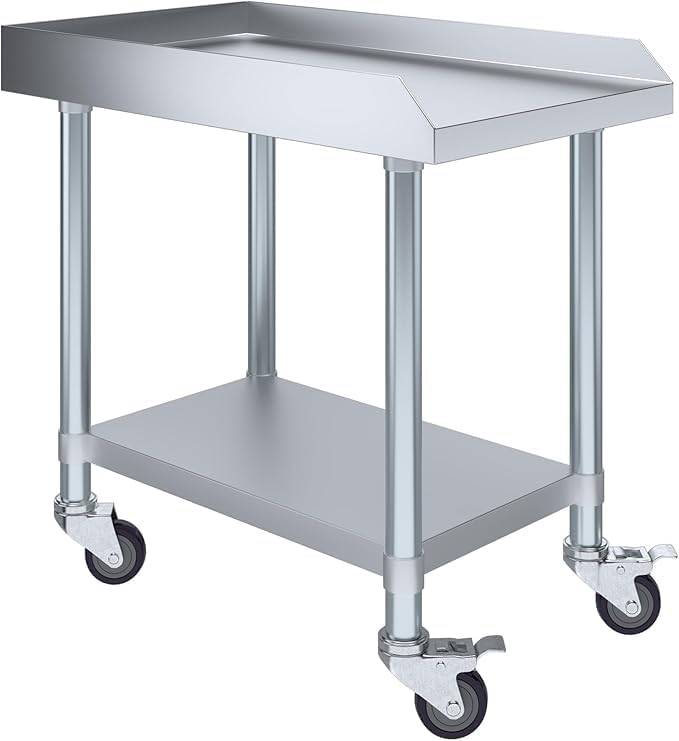 18" x 30" Stainless Steel Equipment Stand with Undershelf and Casters NSF by ExpressKitchQuip